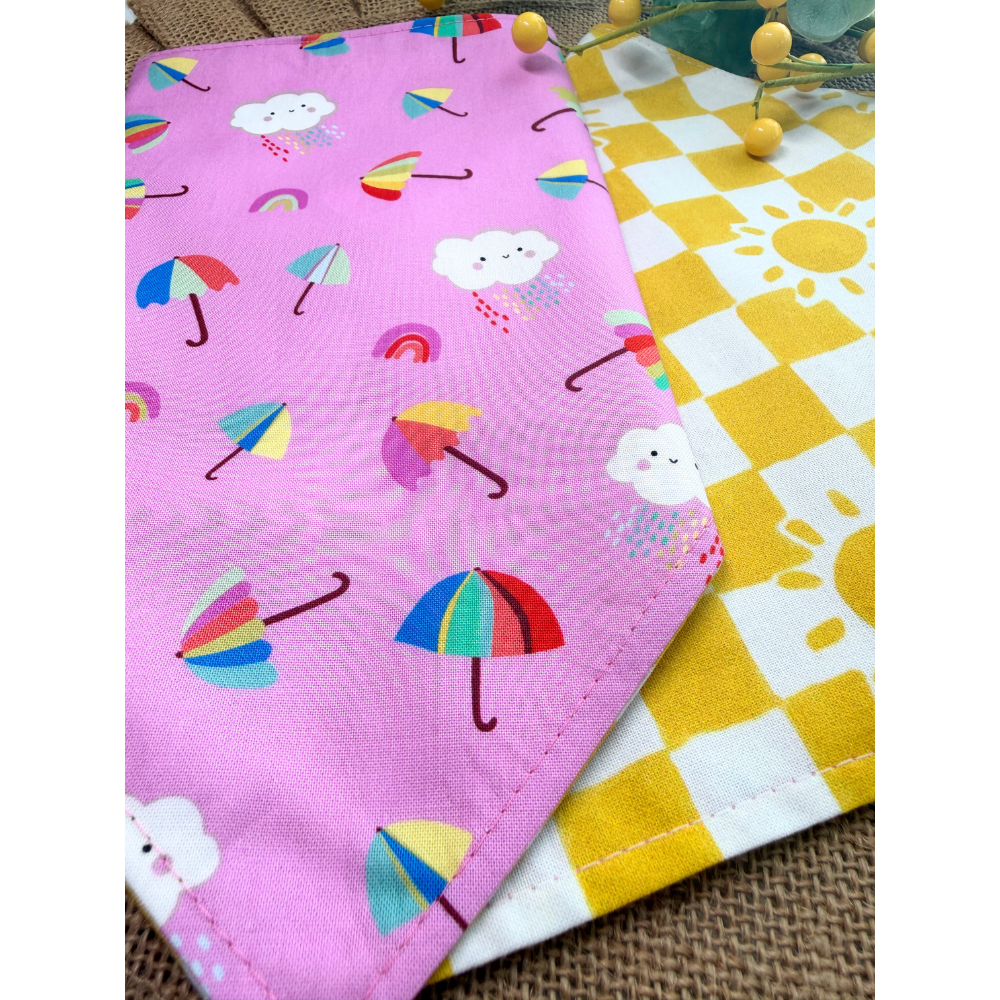 Spring Showers and Checkered Sunshines Reversible Bandana for Pets