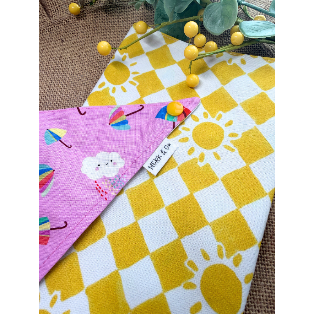Spring Showers and Checkered Sunshines Reversible Bandana for Pets
