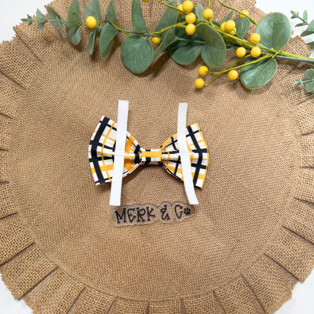 Black & Yellow Pittsburgh Plaid Bow Tie