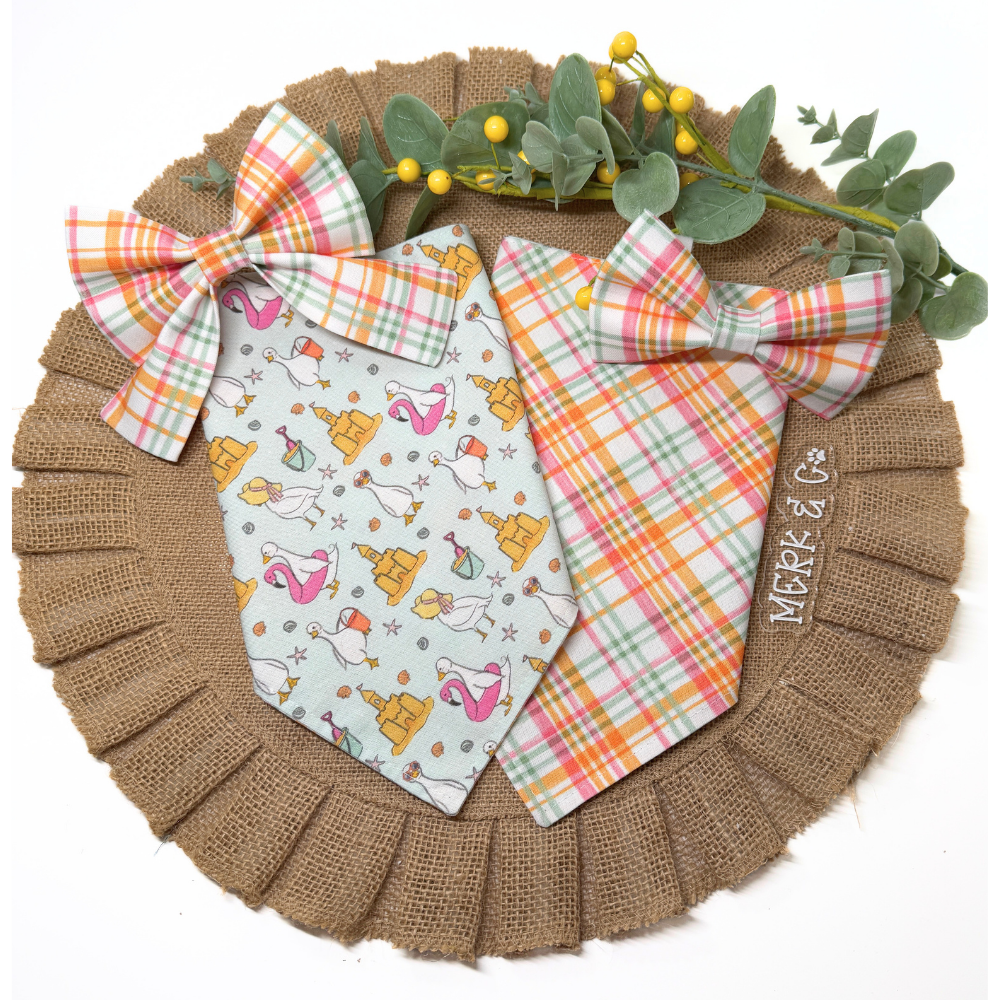 Bright Summer Plaid Sailor Bow