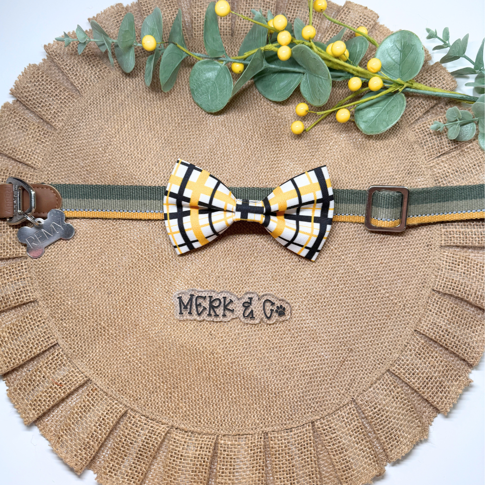 Black & Yellow Pittsburgh Plaid Bow Tie