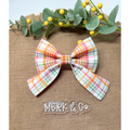 Bright Summer Plaid Sailor Bow