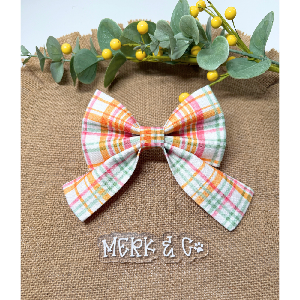 Bright Summer Plaid Sailor Bow