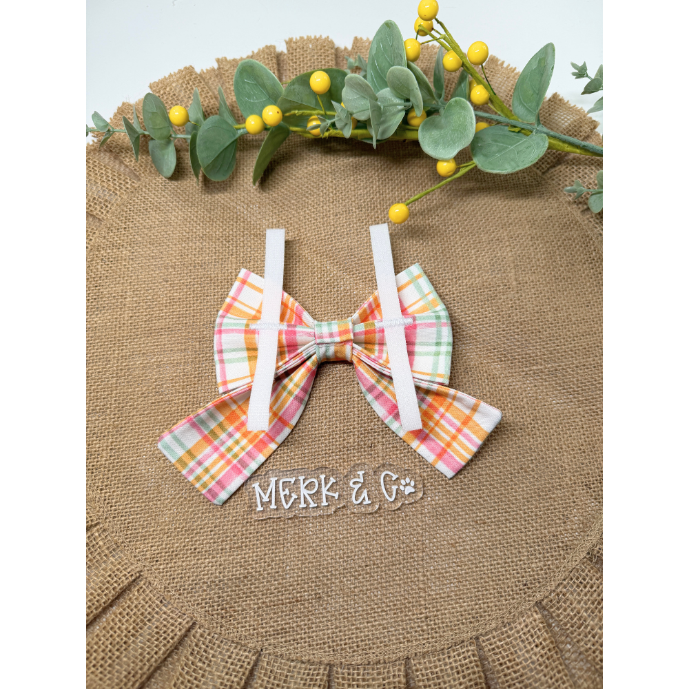 Bright Summer Plaid Sailor Bow