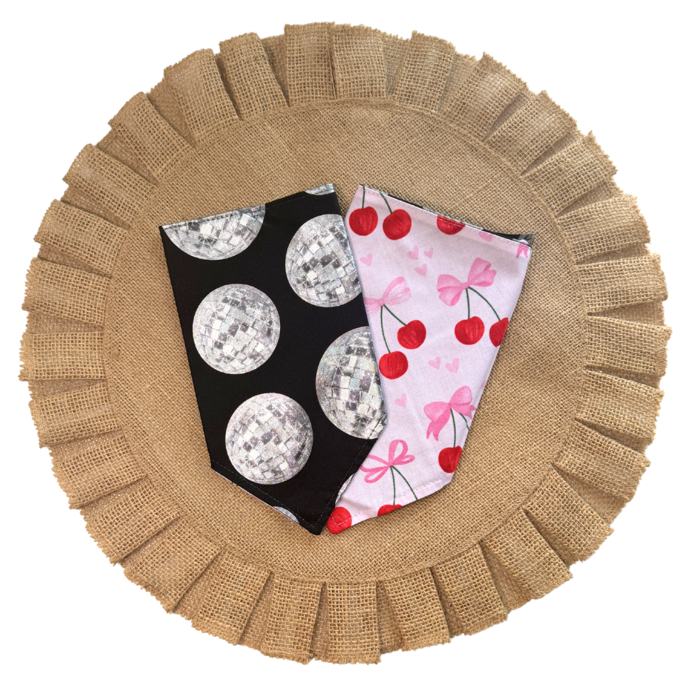 Cherries and Discoballs Bandana