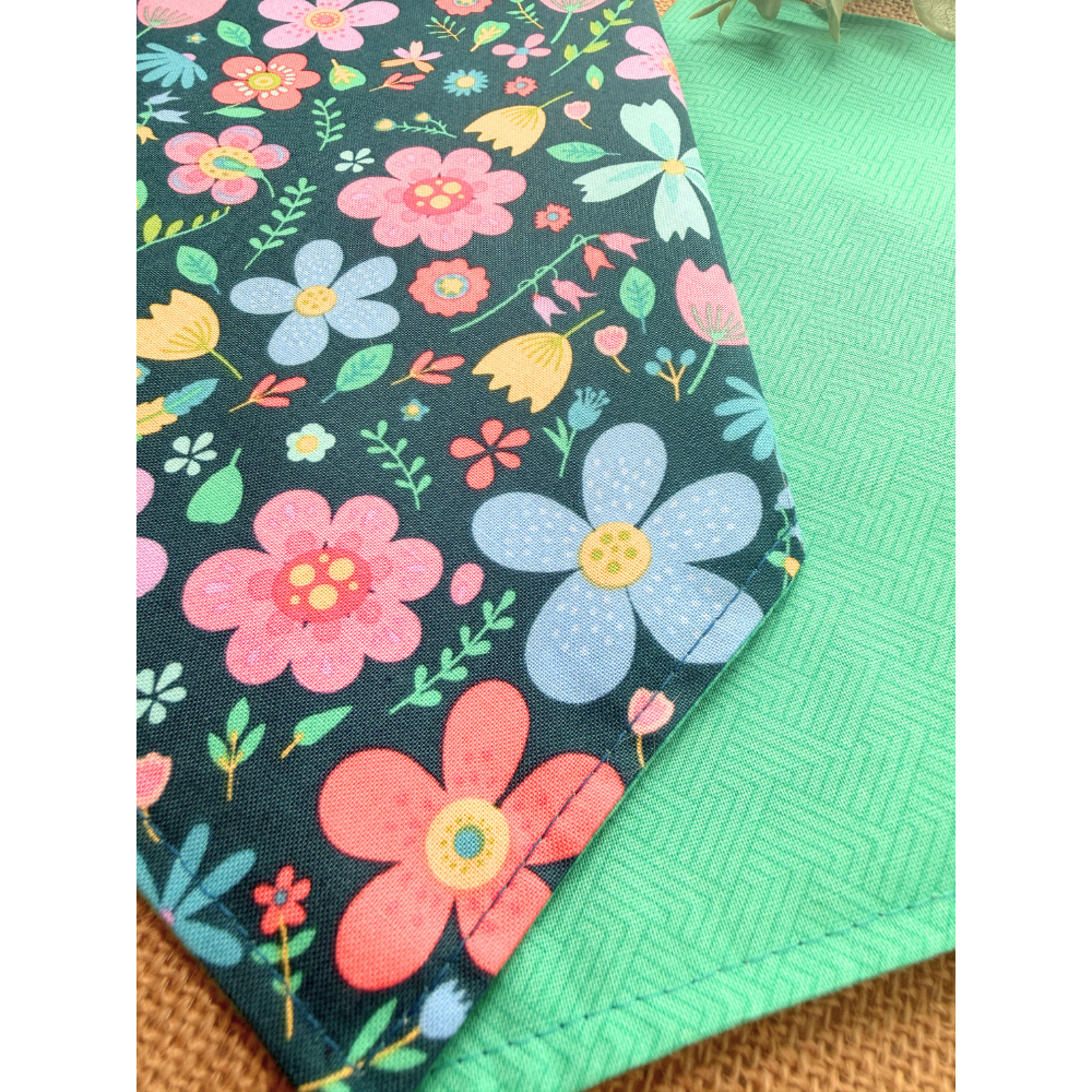Whimsical Blue Florals Bandana
