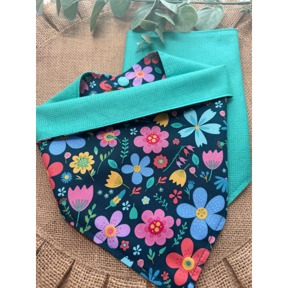 Whimsical Blue Florals Bandana