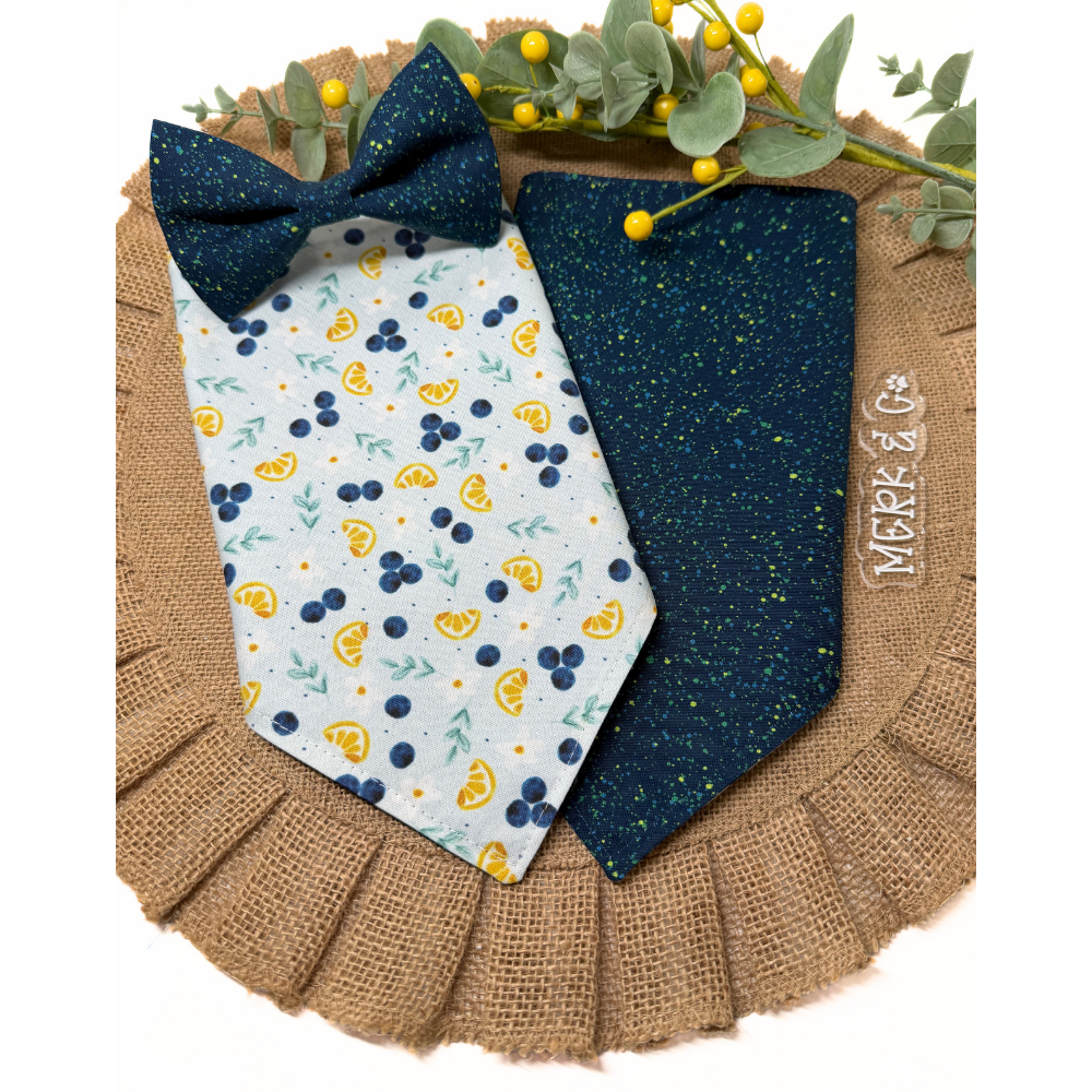 Navy Splatter Paint Bow Tie