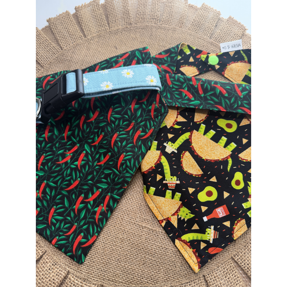 Dinosaur Tacos Cinco De Mayo Reversible Bandana for Pets