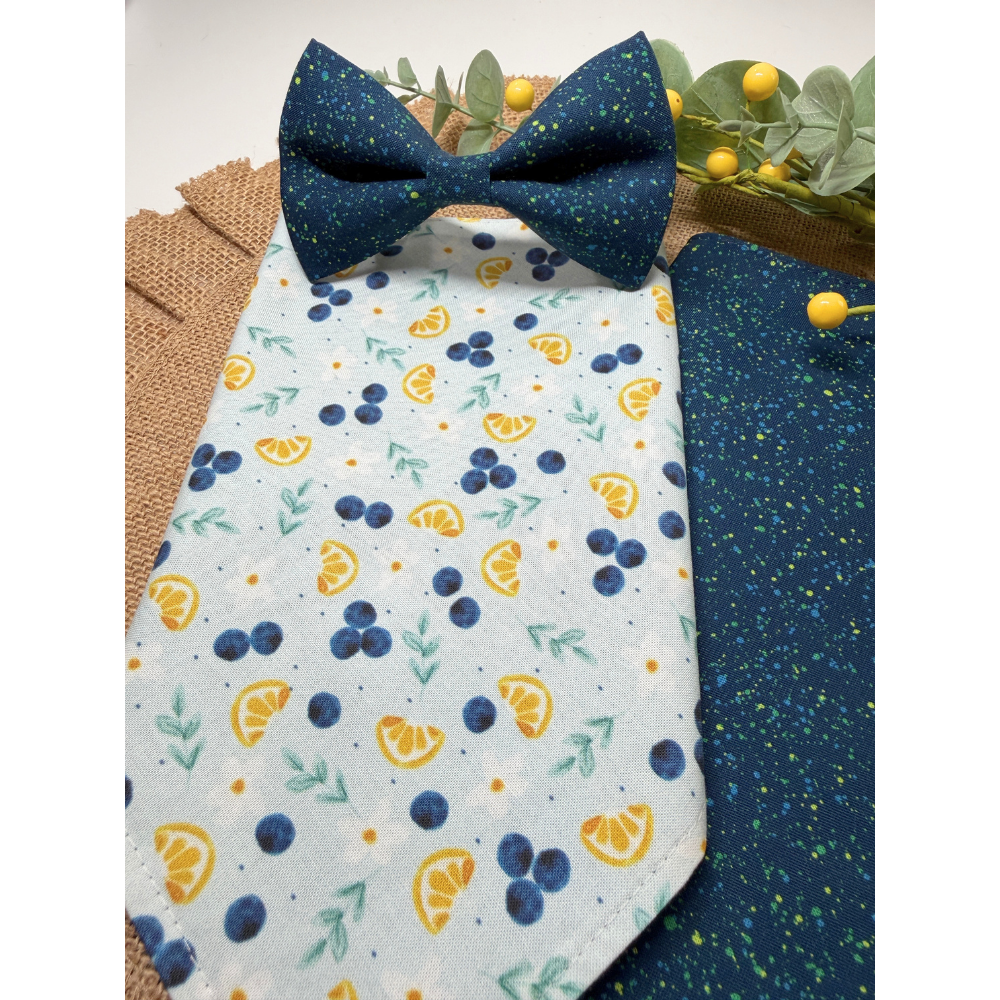 Navy Splatter Paint Bow Tie