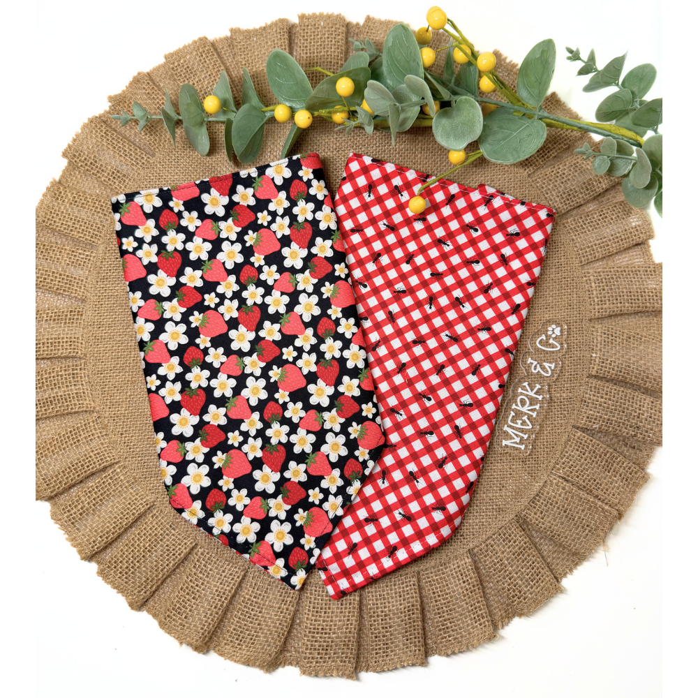 Sweet Strawberry Picnic Bandana