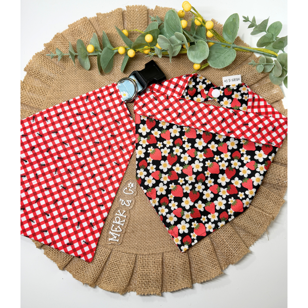Sweet Strawberry Picnic Bandana