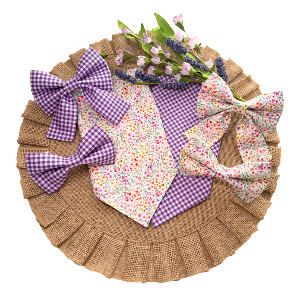Pastel Spring Florals Sailor Bows For Pets