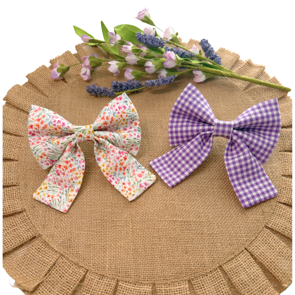 Pastel Spring Florals Sailor Bows For Pets
