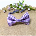 Purple Gingham Spring Bow Tie For Pets