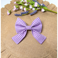 Bright Purple Gingham Spring Sailor Bows For Pets