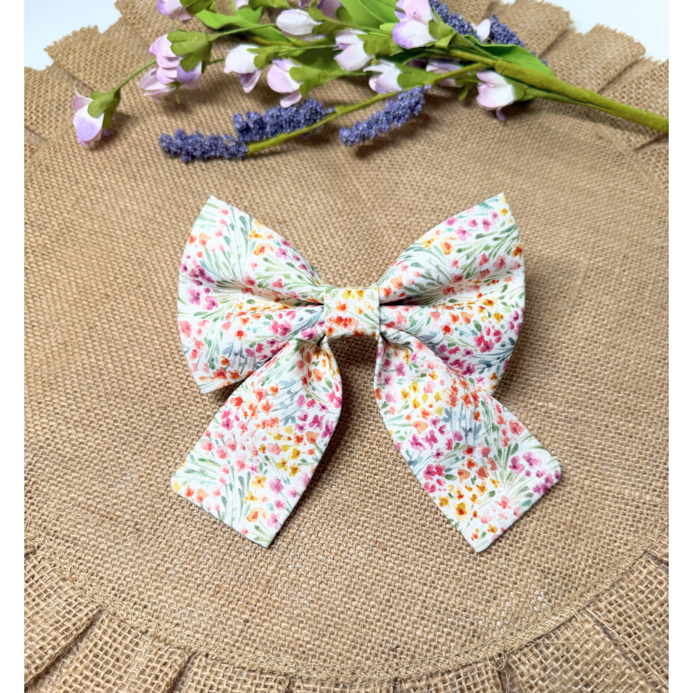 Pastel Spring Florals Sailor Bows For Pets