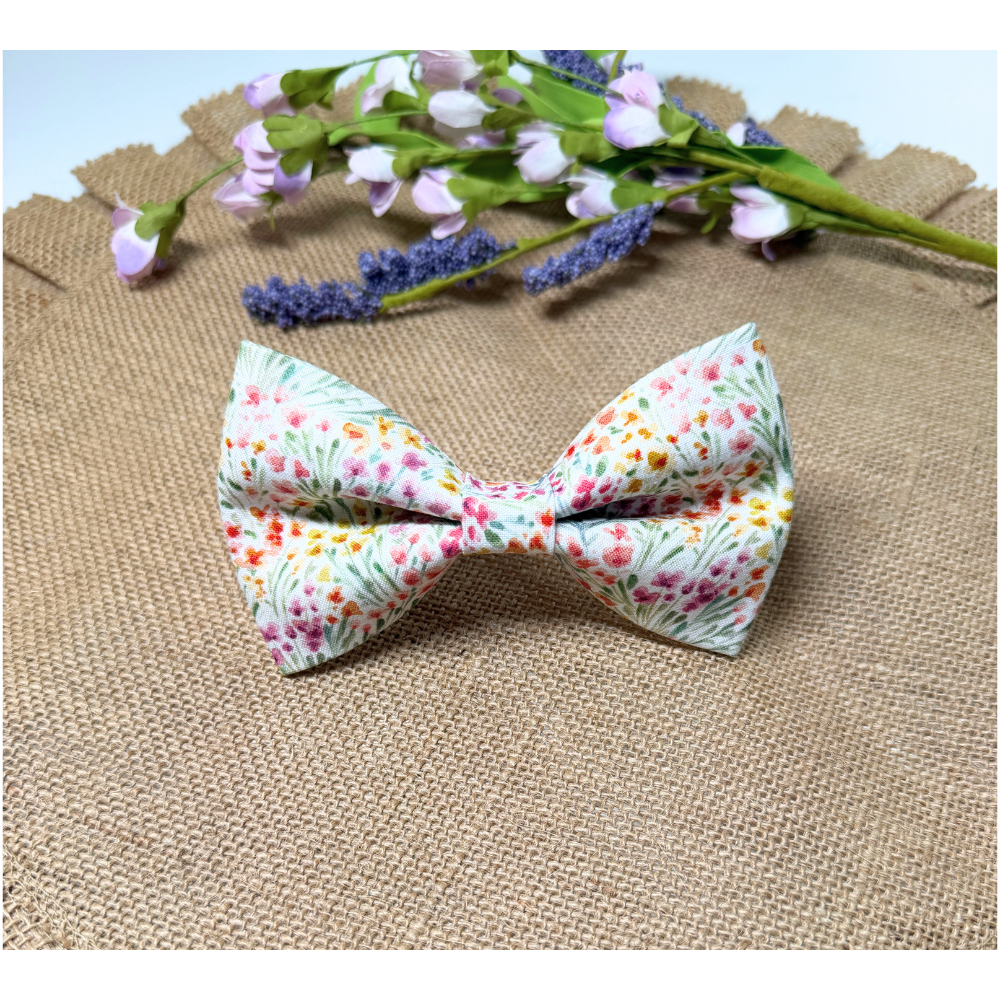 Pastel Spring Florals Bow Tie For Pets