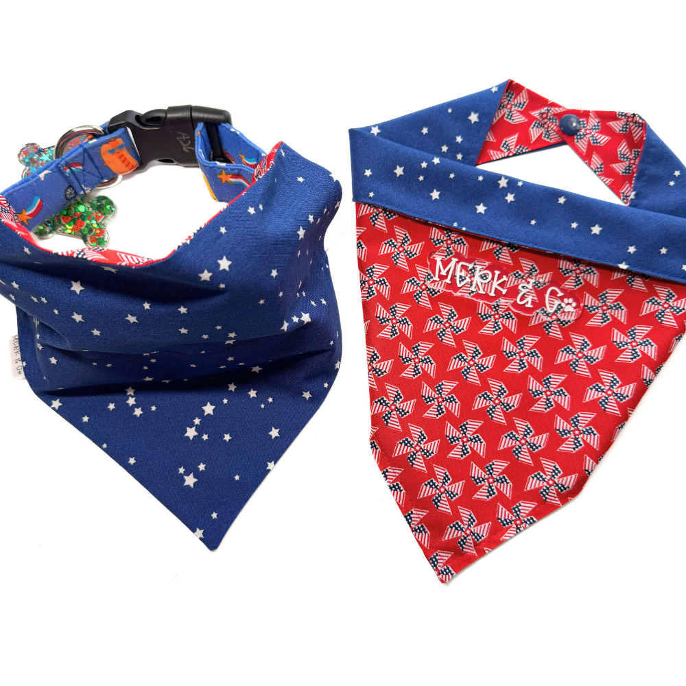 Red, White, & Blue Pinwheels Bandana