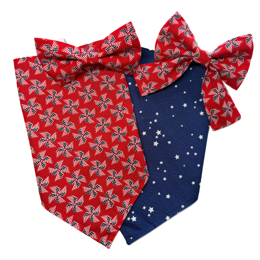 Patriotic Pinwheels Bow Tie