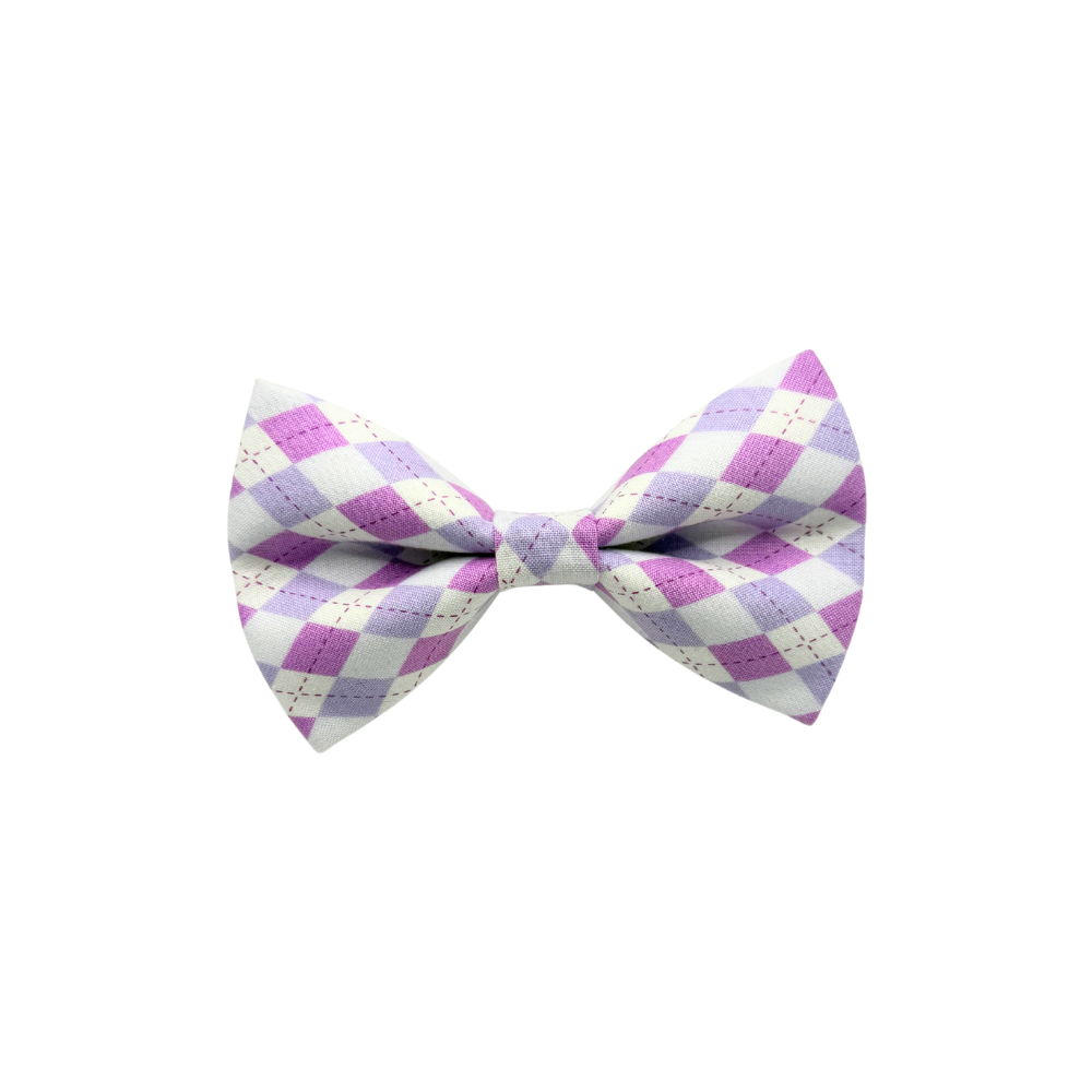 Purple Argyle Easter Bow Tie For Pets